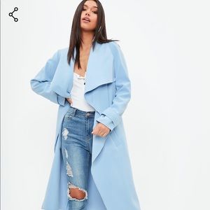 BNWT Light Blue Oversized Waterfall Duster Coat